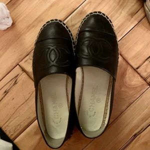Authentic Chanel Leather Espadrilles